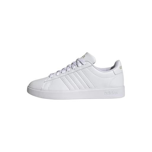 adidas grand court 2.0, sneaker donna, ftwr white ecru tint core black, 36 2/3 eu