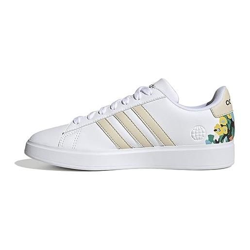 adidas grand court 2.0, sneaker donna, ftwr white ftwr white flower, 36 eu
