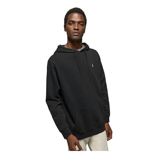 Polo Club felpa uomo con cappuccio e tasche nero a girocollo - sweatshirt crewneck hoodie 100% cotone