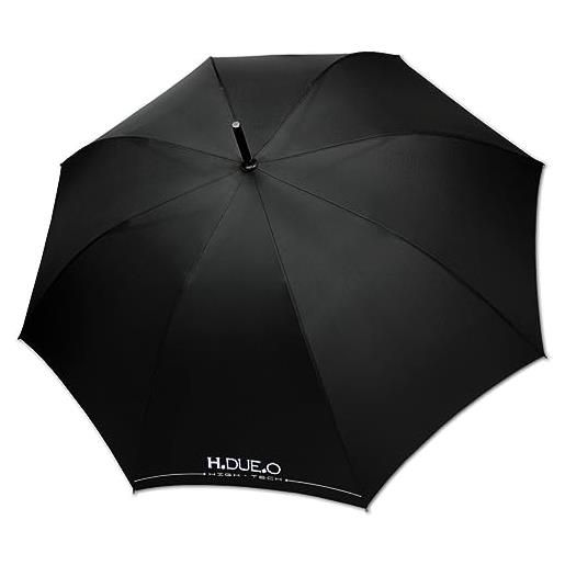 H.DUE.O high-tech ombrello lungo antivento tecnologia avanzata cupola xl. Ombrello grande da pioggia automatico. Speciale fusto con stecche in fibra, anticorrosione, lunga durata [bat] [nero]