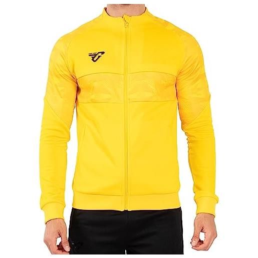 FRANKIE GARAGE FG - giacca sportiva tecnica per uomo, ragazzo, bambino, tuta rappresentanza da allenamento, calcio, sport colore giallo xl