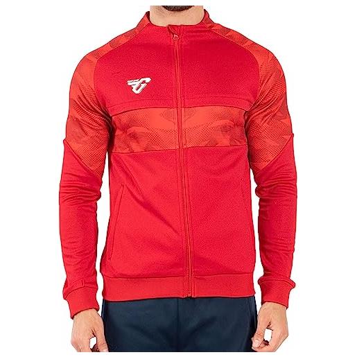 FRANKIE GARAGE FG - giacca sportiva tecnica per uomo, ragazzo, bambino, tuta rappresentanza da allenamento, calcio, sport colore rosso xl