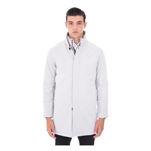 Ciabalù giaccone invernale uomo elegante slim fit cappotto in tessuto tecnico impermeabile (xxl, ghiaccio)