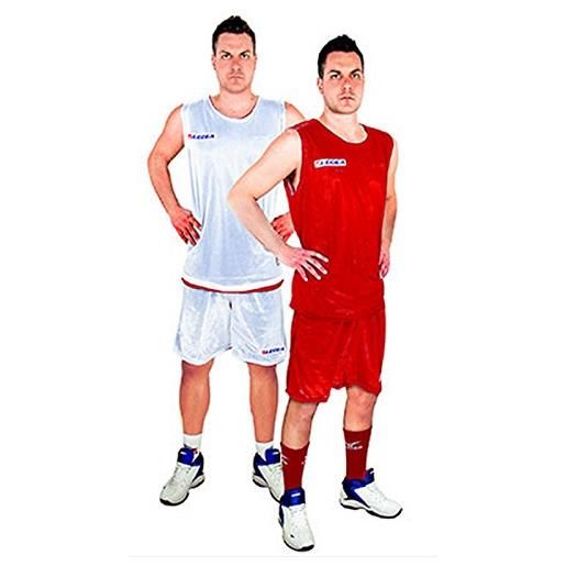 LEGEA kit basket double face completo completino uomo torneo sport rosso-bianco (xxxl)