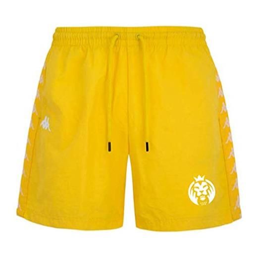 Kappa coney 222 banda-pantaloncini da bagno madlions, slip uomo, giallo/bianco, xs