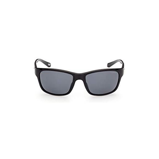 Skechers eyewear se6117 occhiali, matte black/bordeaux mirror, 58 uomo