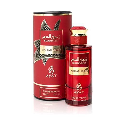 Ayat perfumes - wahah series blood lily 100ml - prova il profumo dell'orientale con la nostra serie di profumi ispirati all'oasi - made in dubai per uomini e donne aroma esotico del deserto arabo