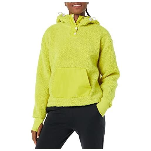 Amazon Essentials giacca in pile effetto peluche (disponibile in taglie forti) donna, verde oliva brillante, xl