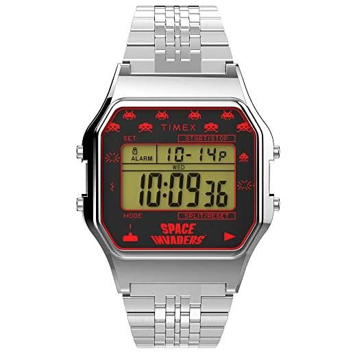 Timex orologio digitale al quarzo unisex-adulto con cinturino in acciaio inossidabile tw2v30000