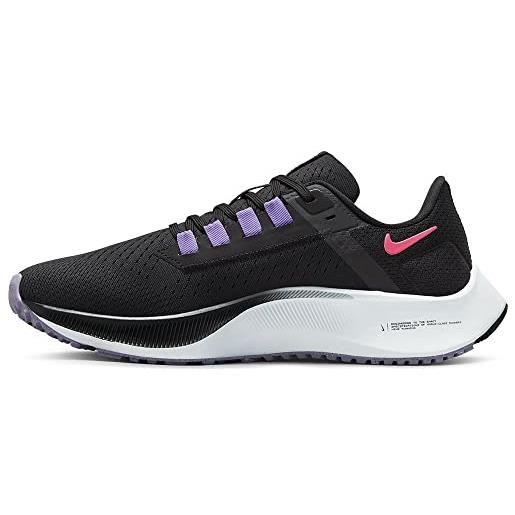 Nike air zoom pegasus 38, sneaker donna, black pink anthracite volt, 35.5 eu