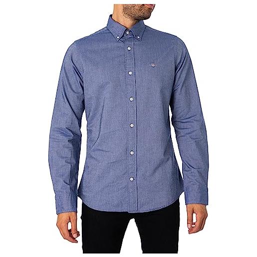 GANT slim oxford shirt, camicia elegante uomo, blu ( persian blue ), xl