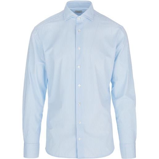 TRAIANO | camicia a righe azzurro bianco