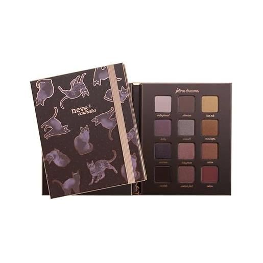 Neve Cosmetics art. Diary palette, 12 ombretti per esplorare le sfumature della bellezza felina | feline dreams palette