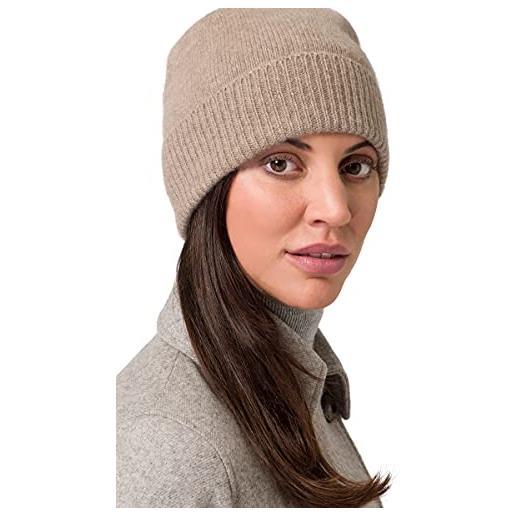 Style & Republic berretto sportivo in 100% cashmere, taglia unica con circonferenza vita di 44 cm e busta da 6,5 cm, da donna (icy blue), blu ghiacciato, taglia unica