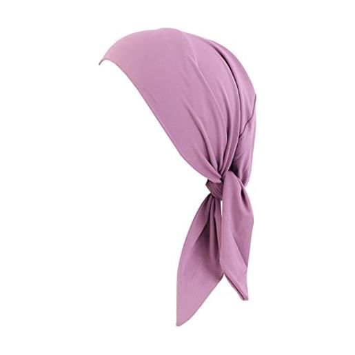Lmtossey donne musulmane stretch pre-legato turbante bandane caps copricapo copricapo placcato accessori per capelli