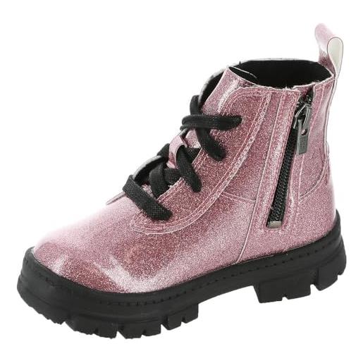 UGG ashton lace up glitter, stivale classico unisex - bambini e ragazzi, rosa glitter pink, 25 eu