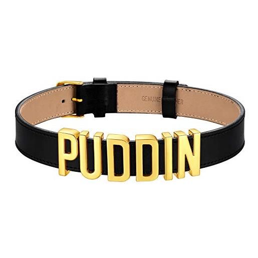 FindChic puddin collar harley quinn cosplay collana girocollo in vera pelle per donna