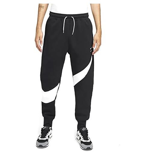Nike sportswear - pantaloni da uomo in pile graphic tech, nero/bianco, xx-large