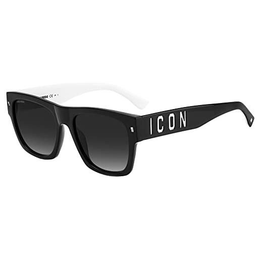 DSQUARED2 dsquared dsi icon 0004/s 80s/9o black white sunglasses unisex acetate, standard, 55