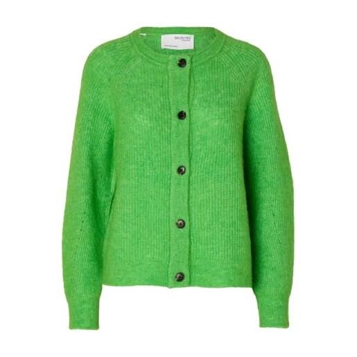 SELECTED FEMME slflulu ls knit cardigan b noos maglione, verde classico, m donna
