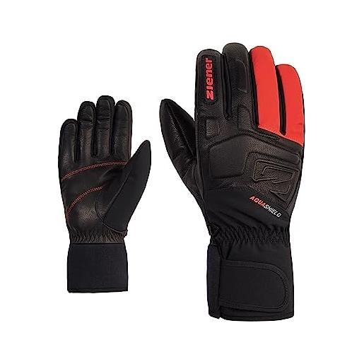 Ziener glyxus, guanti da sci/sport invernali, impermeabili, traspiranti, colore rosso, 10,5