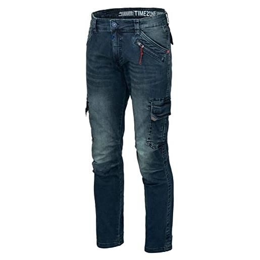 Timezone bentz ben - jeans cargo da uomo (light royal wash), 33w/32l