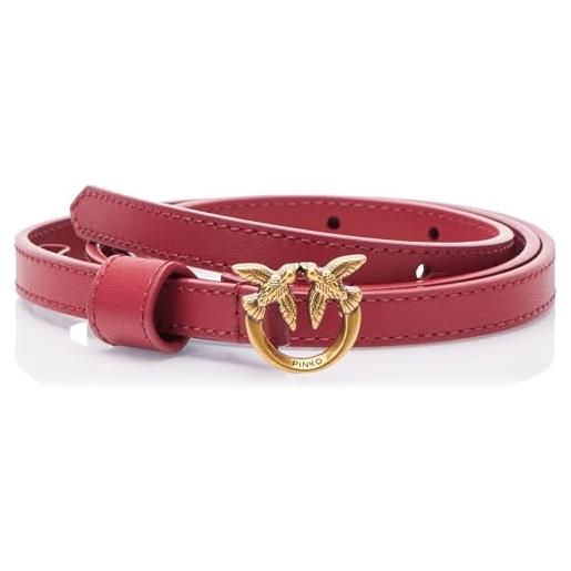 Pinko love berry h1 belt vitello cintura, z14o_bianco seta-old silver, m donna