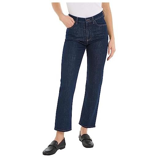 Tommy Hilfiger jeans donna classic straight vita alta, blu (rue), 27w / 30l