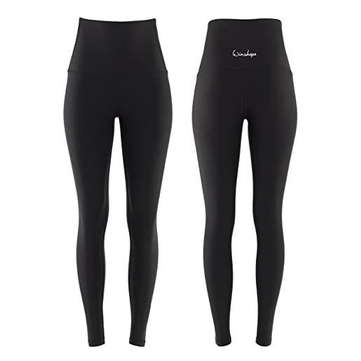WINSHAPE pantaloni aderenti funzionali da donna, a vita alta, hwl112c leggings, nero, s