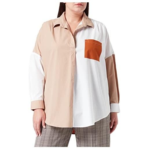 French Connection camicia cardia popeline, beige, xl donna