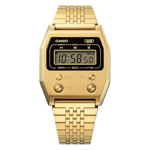 Casio orologio vintage digitale acciaio oro a1100g-5ef