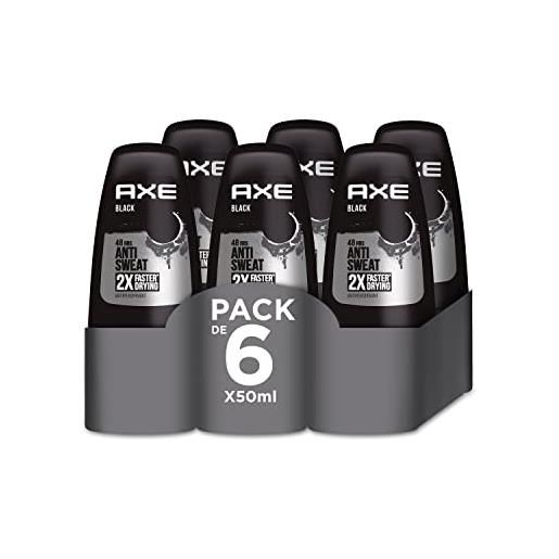 Axe deodorante per uomo roll on black 50 ml - confezione da 6