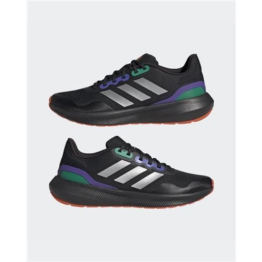 Scarpe sneakers uomo adidas runfalcon 3.0 trail nero grigio viola hp7570
