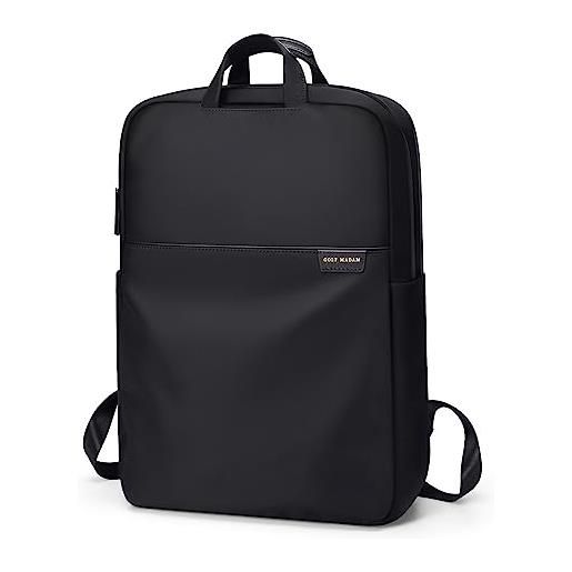 GOLF SUPAGS zaino per laptop donna zaino da scuola adatto per laptop da 13.3 , uomo zaino da viaggio casual business daypack per scuola universitaria viaggi lavoro campeggio nero