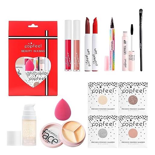 FantasyDay set di trucchi, FantasyDay kit di bellezza cosmetici kit per occhi, viso e labbra - natale regalo xmas makeup gift set con correttore, rossetti, lucidalabbra, palette ombretti, mascara, trousse, fard