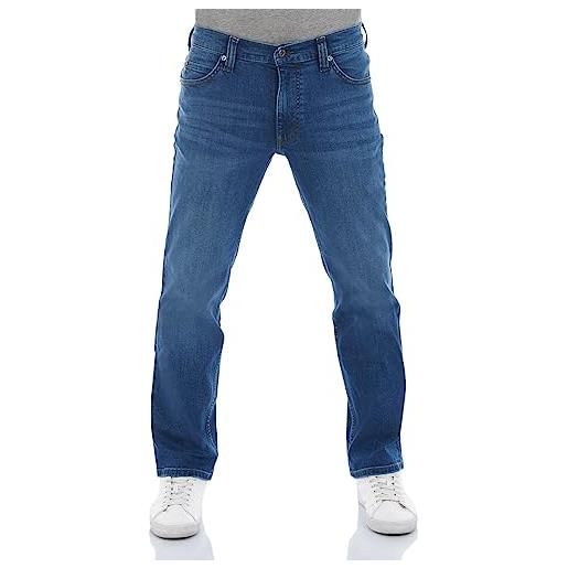 Mustang jeans da uomo tramper straight slim fit jeans denim stretch cotone blu nero w30 w31 w32 w33 w34 w36 w38 w40, dark (1014413-5000-882), 33w x 34l