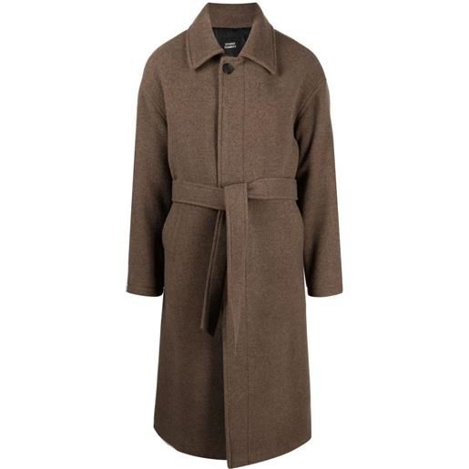 STUDIO TOMBOY cappotto monopetto con cintura - marrone