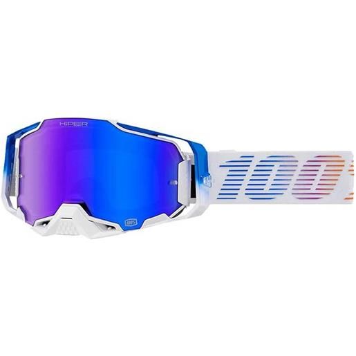 100percent armega hiper goggles bianco mirror blue lens/cat3