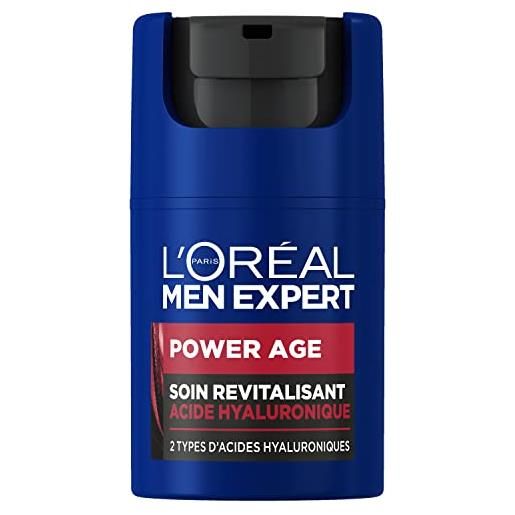 L'Oréal Paris l'oréal men expert - trattamento viso rivitalizzante e anti-invecchiamento per uomo, con acido ialuronico, per tutti i tipi di pelle, 50 ml