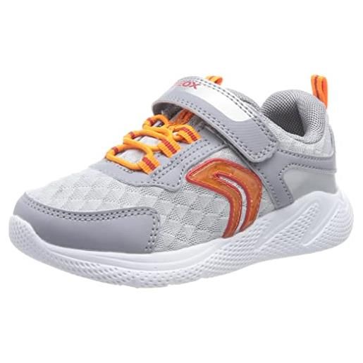 Geox j sprintye boy, scarpe da ginnastica uomo, grigio/arancione, 37 eu