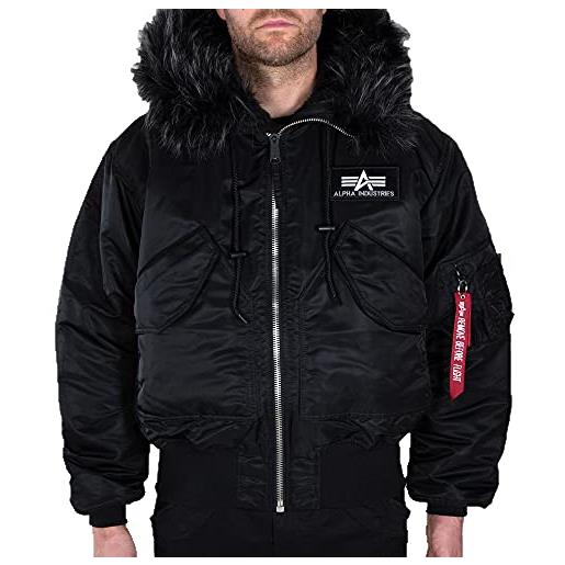 Alpha industries 45p giacca bomber personalizzata con cappuccio per uomo, black/reflective