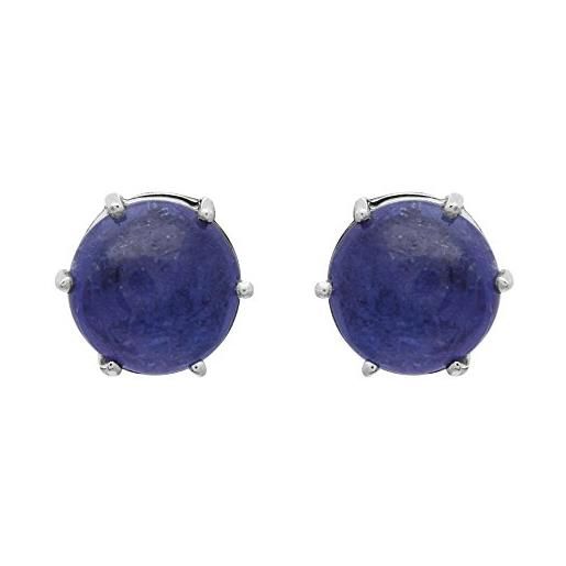 Shine Jewel 925 sterling silver tanzanite blue six prong round earrings