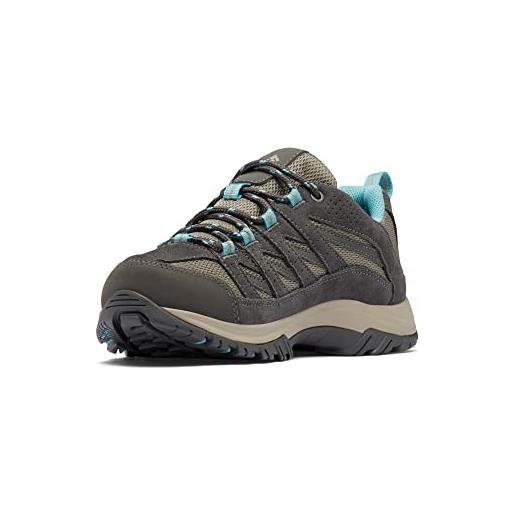 Columbia crestwood waterproof scarpe da trekking basse impermeabili donna, nero (kettle x dark grey), 37.5 eu