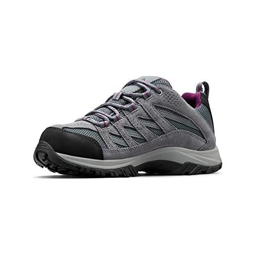 Columbia crestwood waterproof scarpe da trekking basse impermeabili donna, nero (kettle x dark grey), 42 eu