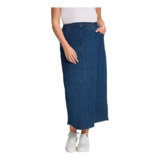 Ulla Popken gonna lunga da donna in denim, blu scuro, 48-50