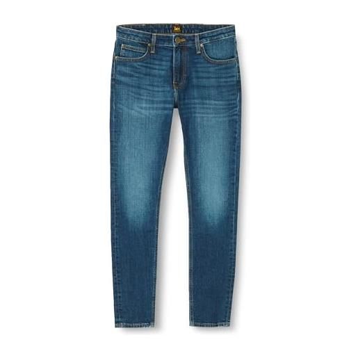 Lee malone jeans uomo, blu (mid worn martha), 32w/30l