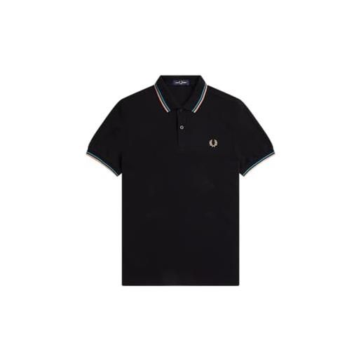 Fred Perry polo m3600 blk/cyblu/lgtrst-t45 m