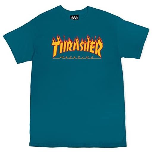 Thrasher trutsh05749 t-shirt, nero (nero/fiamme), large (taglia produttore: l) uomo