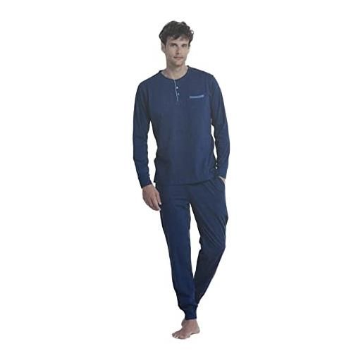 noidìnotte pigiama da uomo cotone blu navy taglie calibrate(m+, l+ e xl) egidiosrl (m+)