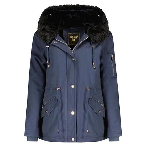 Geographical Norway boldina lady - giacca donna imbottita calda autunno-invernale - cappotto caldo - giacche antivento a maniche lunghe e tasche - abito ideale (blu marino l)